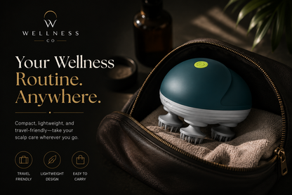 Electric scalp massager promoting relaxation, improved scalp comfort, self-care routines, and everyday wellness.