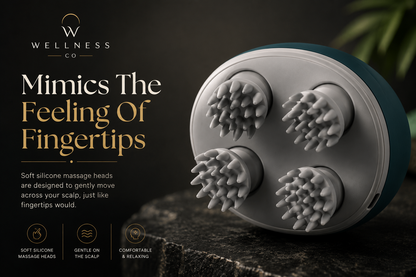 Tangle-free electric scalp massager designed for comfortable use on hair and during scalp oil treatments.
