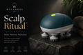 Premium electric scalp massager by Wellness Co displayed in a luxury spa-inspired setting for relaxation and self-care.